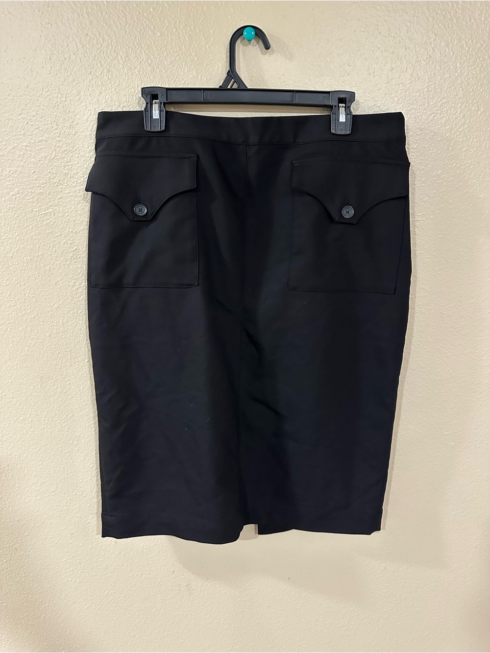 Express Black Pencil Skirt with Front Flap Pockets